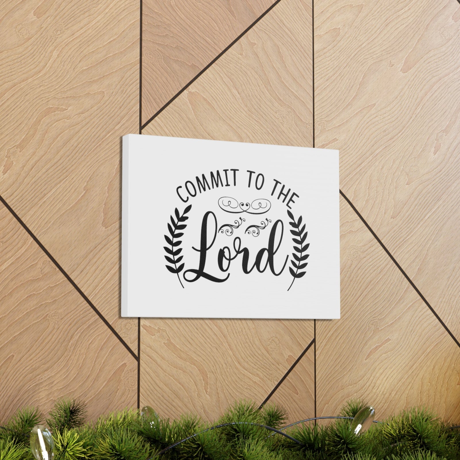 Scripture Walls Commit To The Lord Proverbs 16:3 Leaves Christian Wall Art Bible Verse Print Ready to Hang Unframed-Express Your Love Gifts