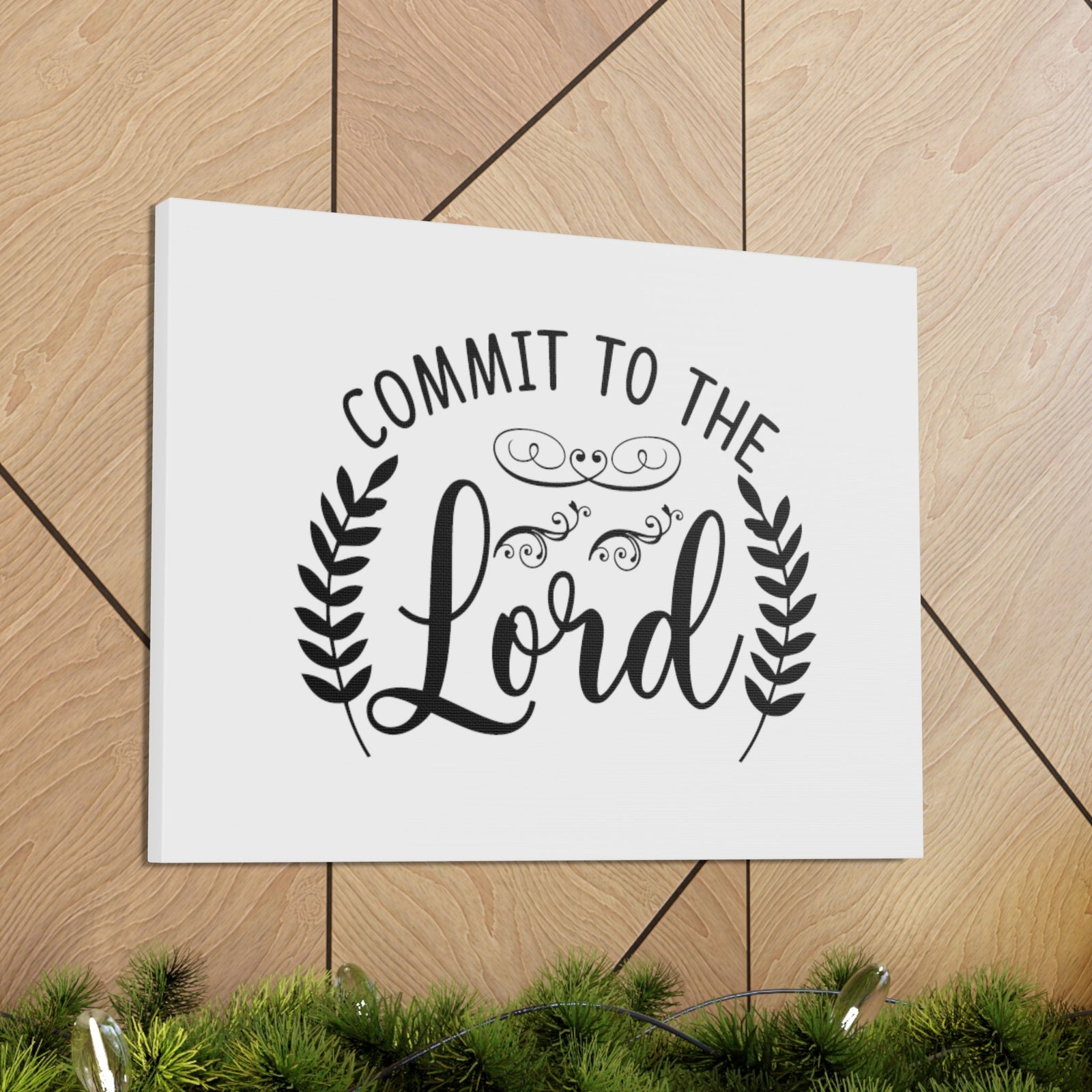 Scripture Walls Commit To The Lord Proverbs 16:3 Leaves Christian Wall Art Bible Verse Print Ready to Hang Unframed-Express Your Love Gifts