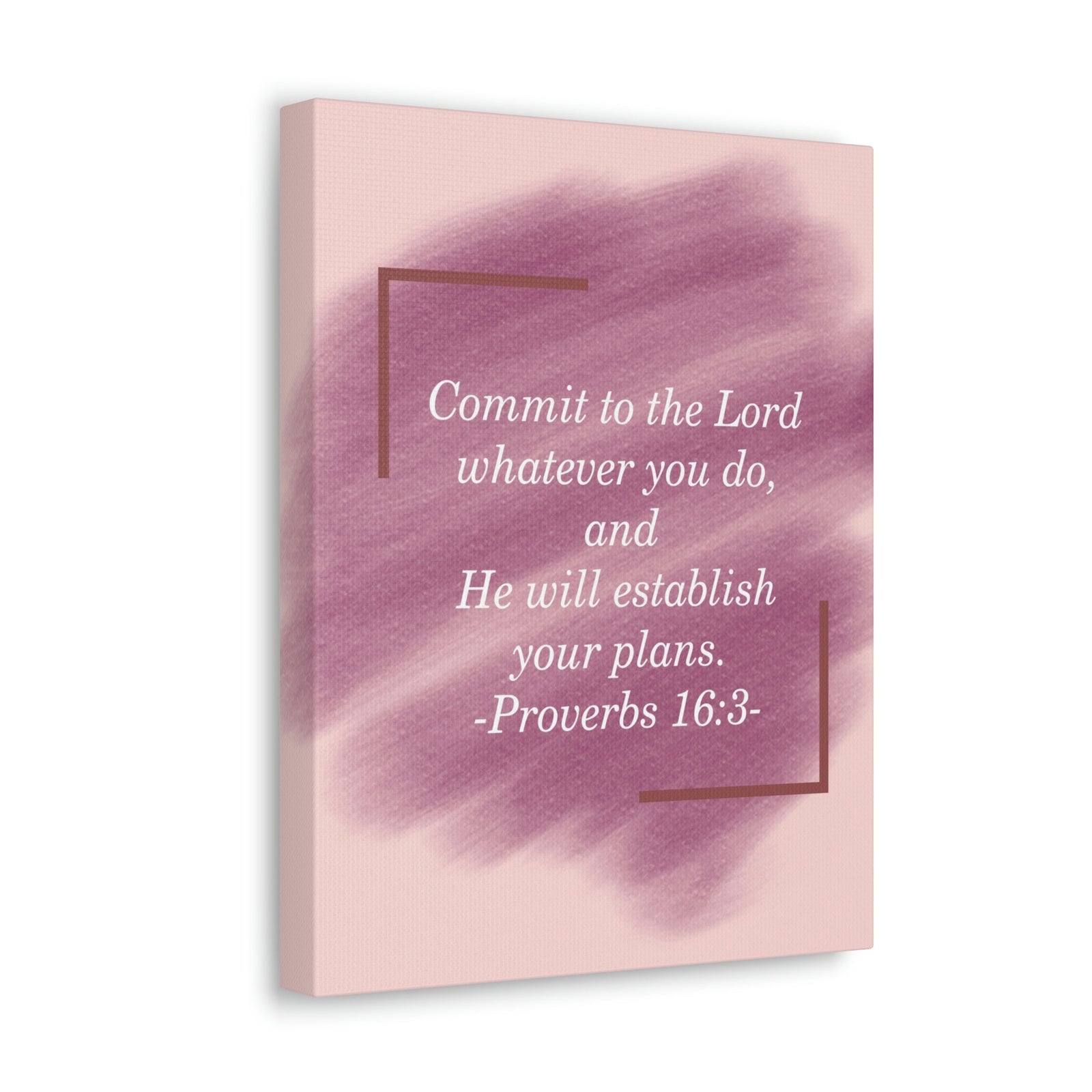 Scripture Walls Commit To The Lord Proverbs 16:3 Maroon Christian Wall Art Bible Verse Print Ready to Hang Unframed-Express Your Love Gifts