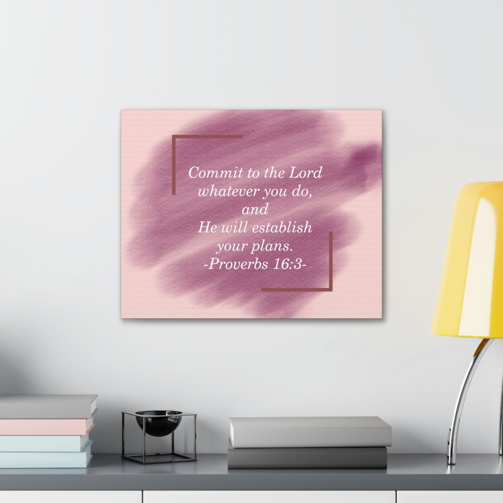 Scripture Walls Commit To The Lord Proverbs 16:3 Maroon Christian Wall Art Bible Verse Print Ready to Hang Unframed-Express Your Love Gifts