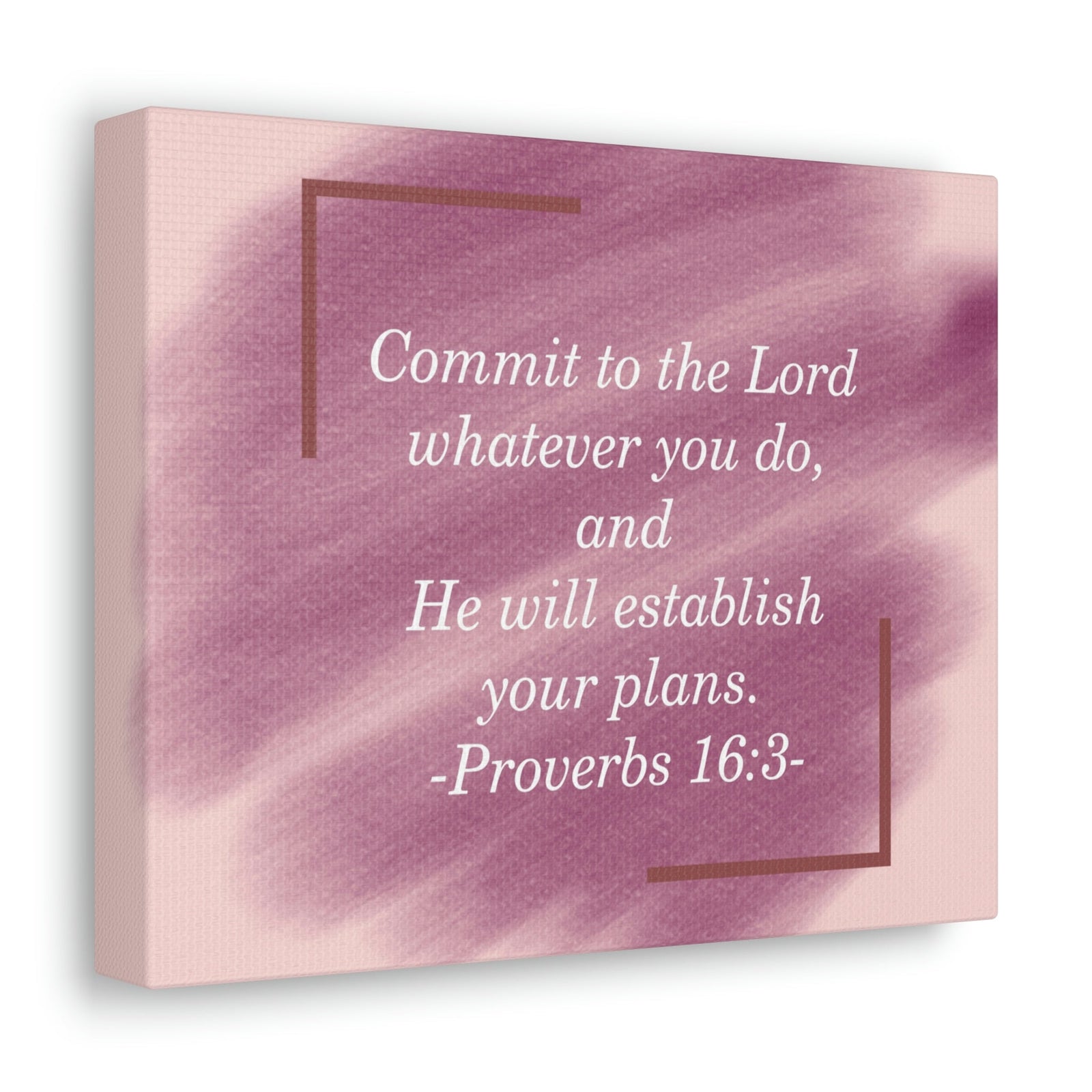 Scripture Walls Commit To The Lord Proverbs 16:3 Maroon Christian Wall Art Bible Verse Print Ready to Hang Unframed-Express Your Love Gifts