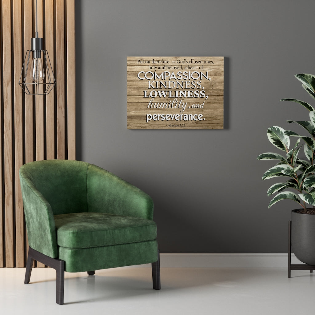 Scripture Walls Compassion Kindness Lowliness Colossians 3:12 Wall Art Christian Home Decor Unframed-Express Your Love Gifts