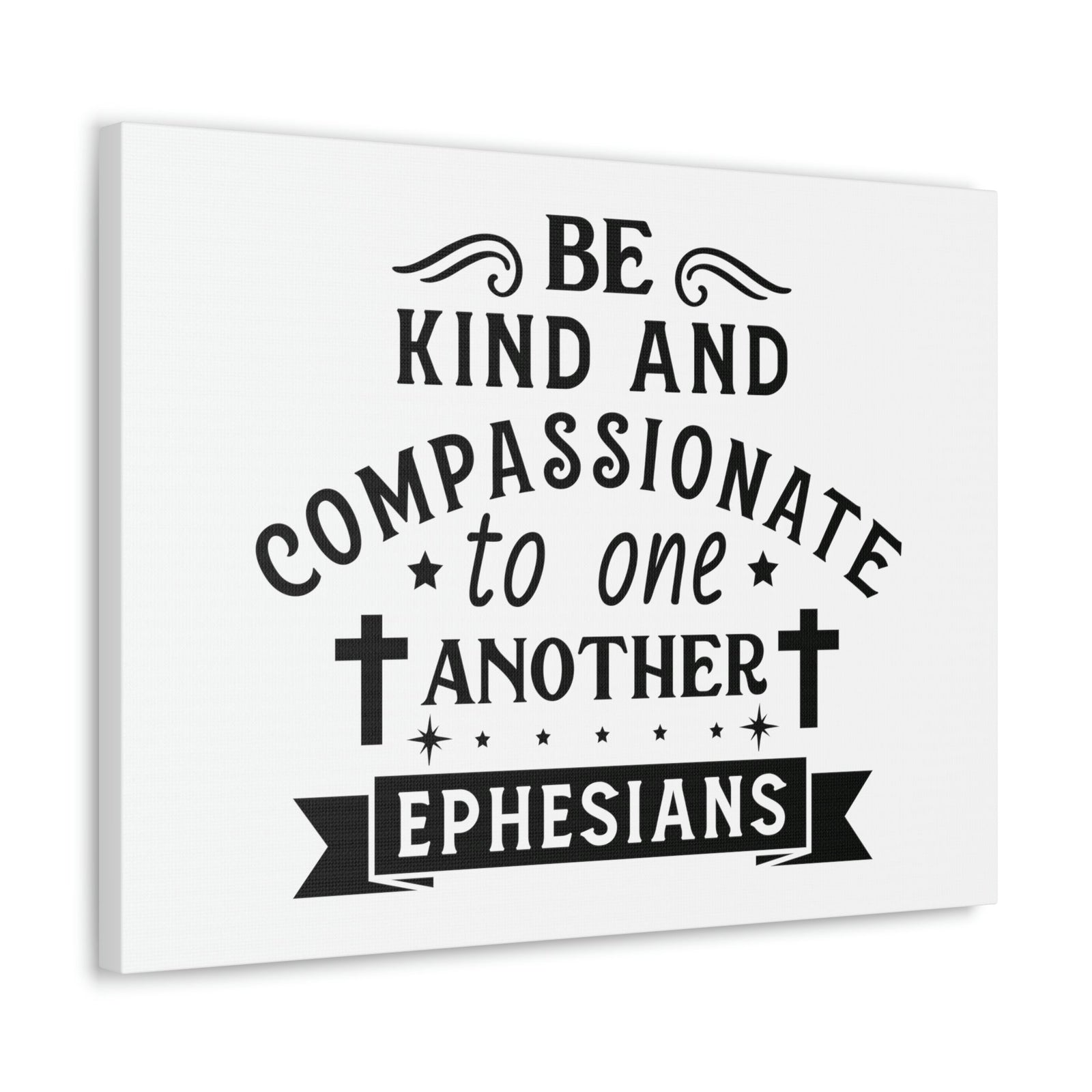 Scripture Walls Compassionate To One Another Ephesians 2:10 Cross Bible Canvas Christian Wall Art Ready to Hang Unframed-Express Your Love Gifts