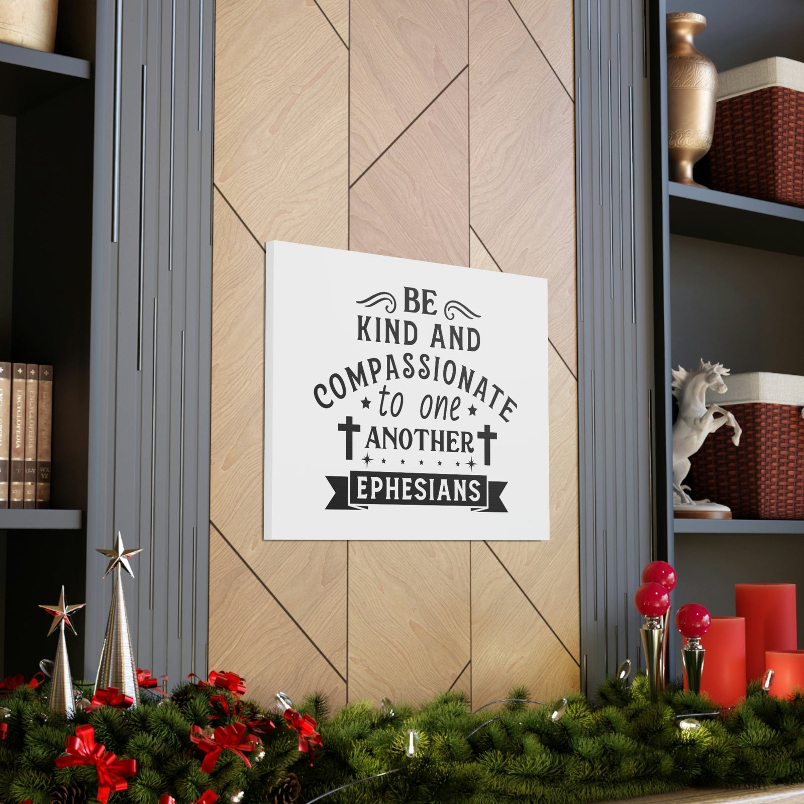 Scripture Walls Compassionate To One Another Ephesians 2:10 Cross Bible Canvas Christian Wall Art Ready to Hang Unframed-Express Your Love Gifts