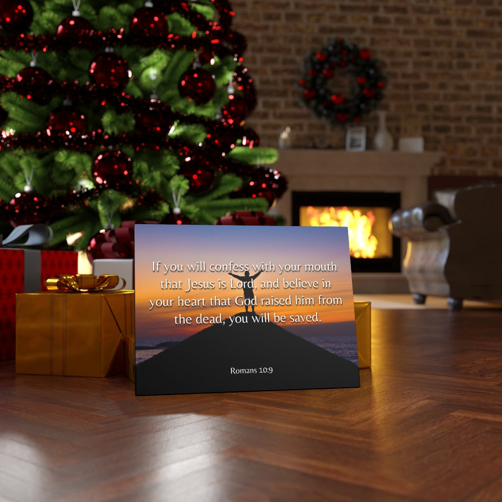 Scripture Walls Confess Romans 10:9 Bible Verse Canvas Christian Wall Art Ready to Hang Unframed-Express Your Love Gifts