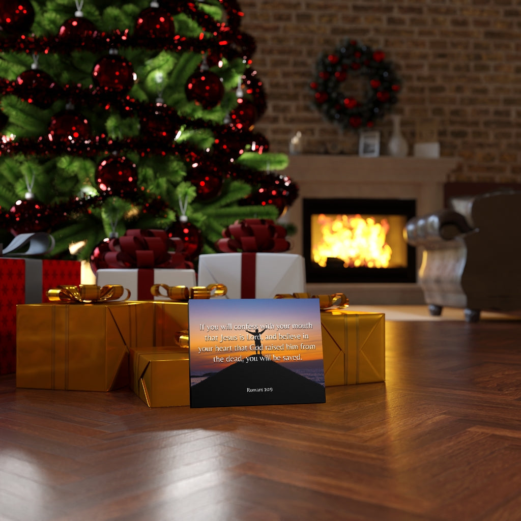 Scripture Walls Confess Romans 10:9 Bible Verse Canvas Christian Wall Art Ready to Hang Unframed-Express Your Love Gifts