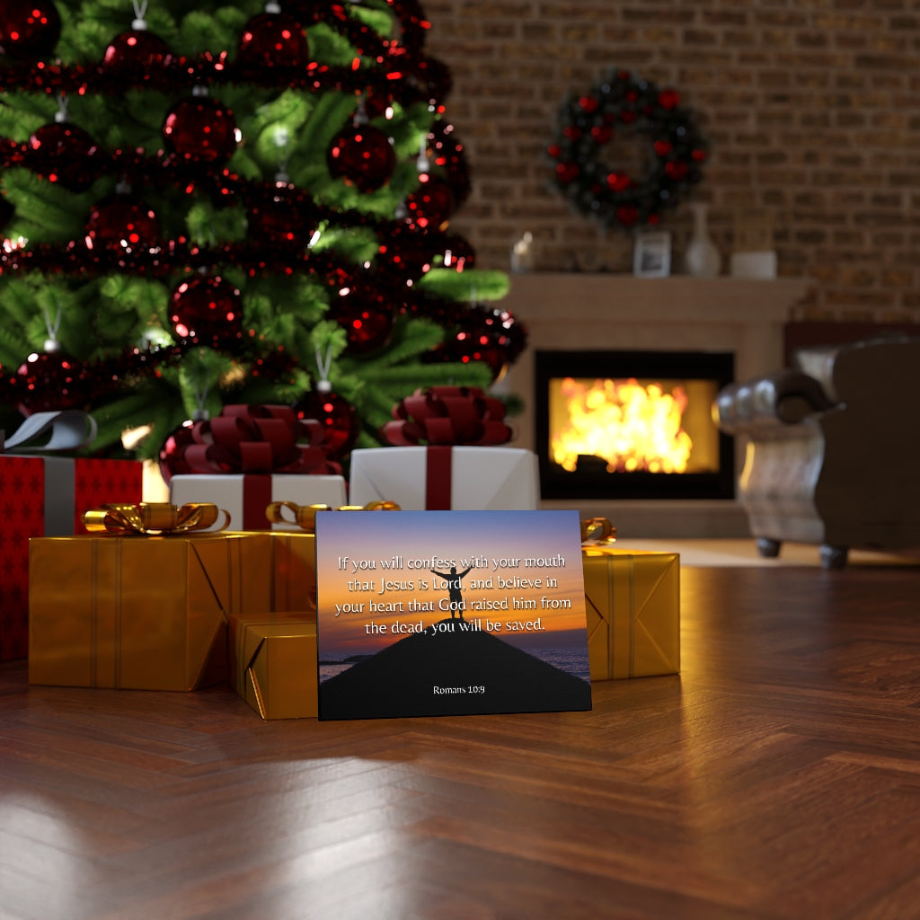 Scripture Walls Confess Romans 10:9 Bible Verse Canvas Christian Wall Art Ready to Hang Unframed-Express Your Love Gifts