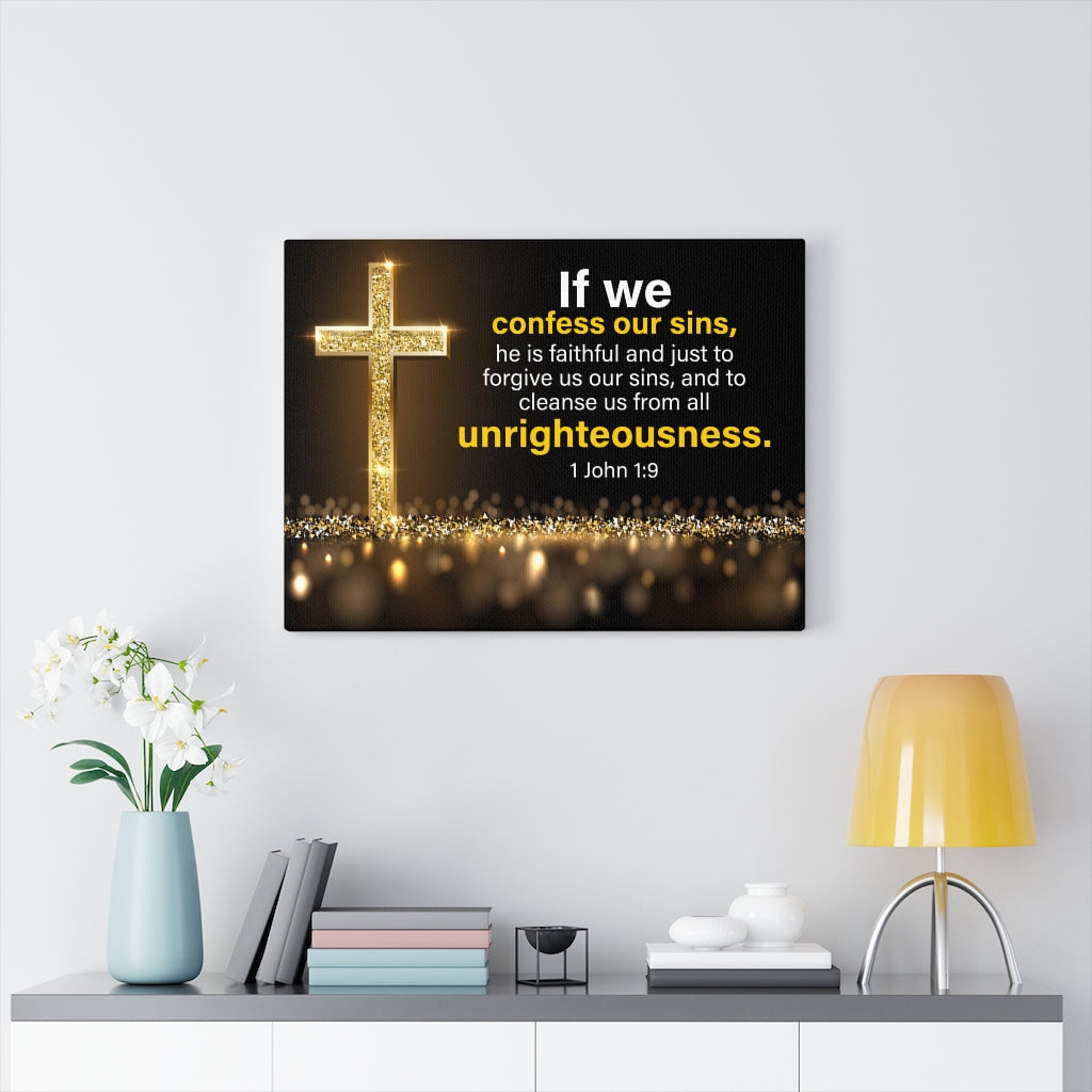 Scripture Walls Confess to Cleanse 1 John 1:9 Wall Art Christian Home Decor Unframed-Express Your Love Gifts