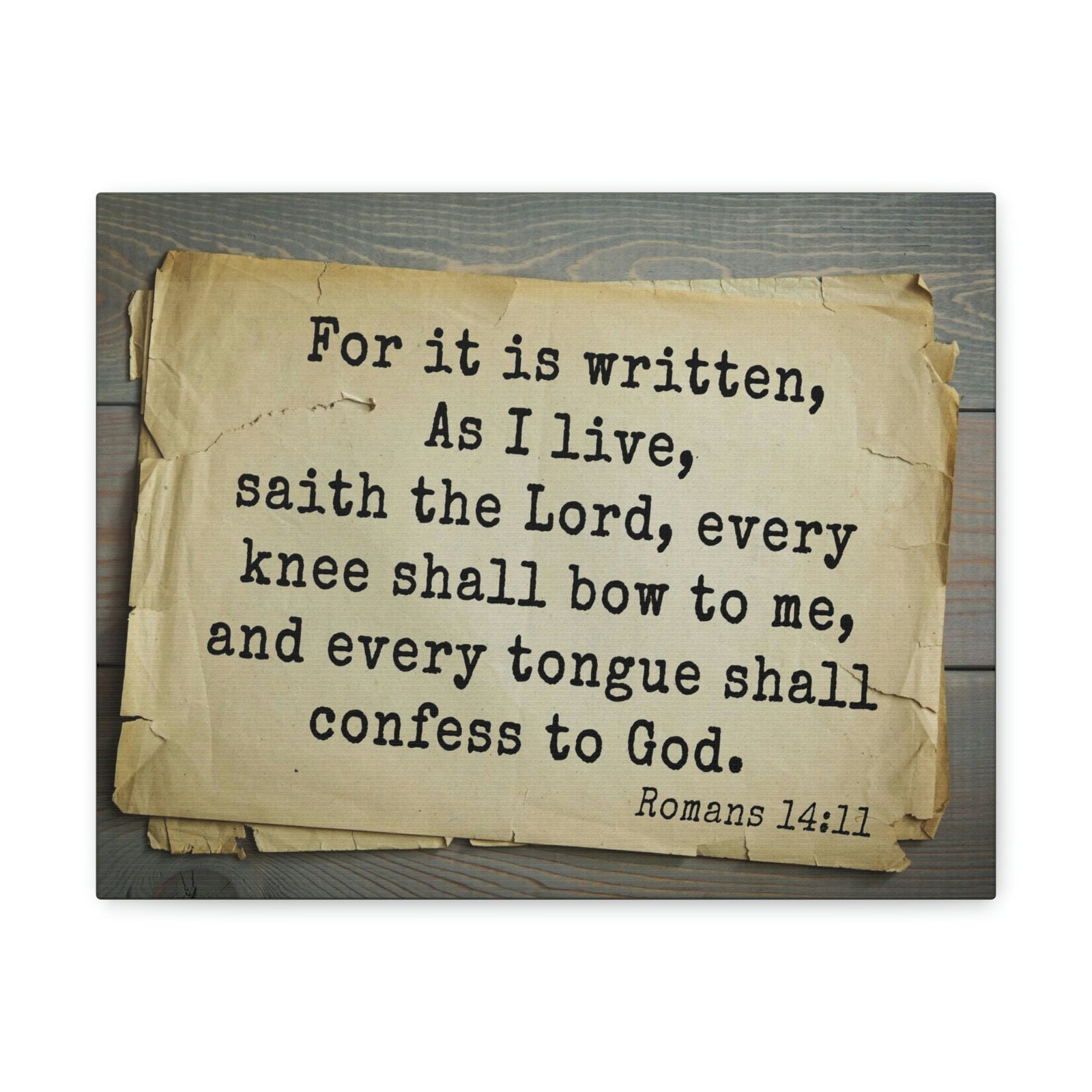 Scripture Walls Confess To God Romans 14:11 Bible Verse Canvas Christian Wall Art Bible Verse Print Ready To Hang Unframed-Express Your Love Gifts