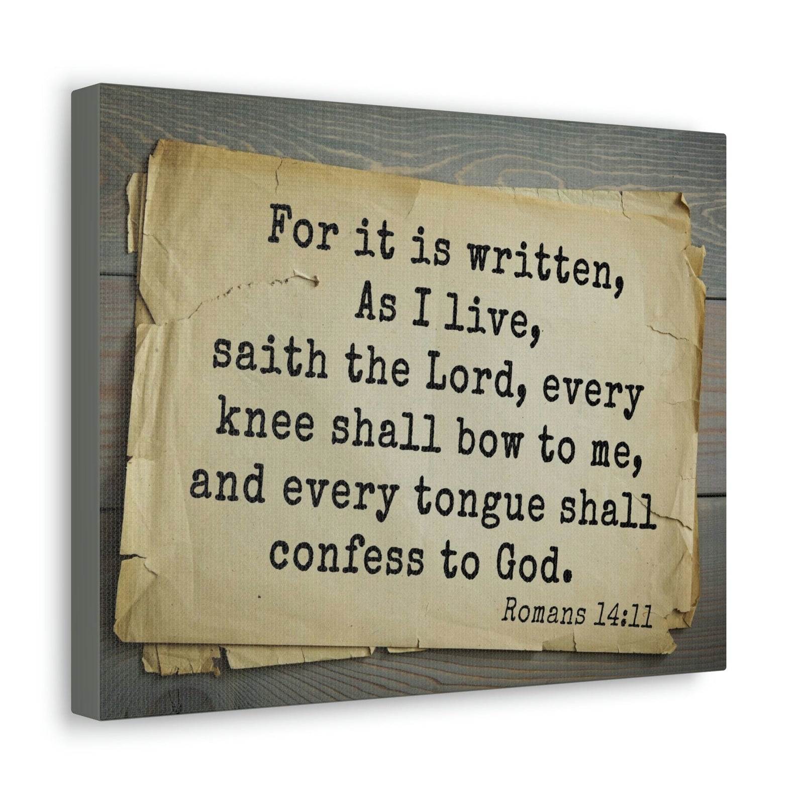 Scripture Walls Confess To God Romans 14:11 Bible Verse Canvas Christian Wall Art Bible Verse Print Ready To Hang Unframed-Express Your Love Gifts