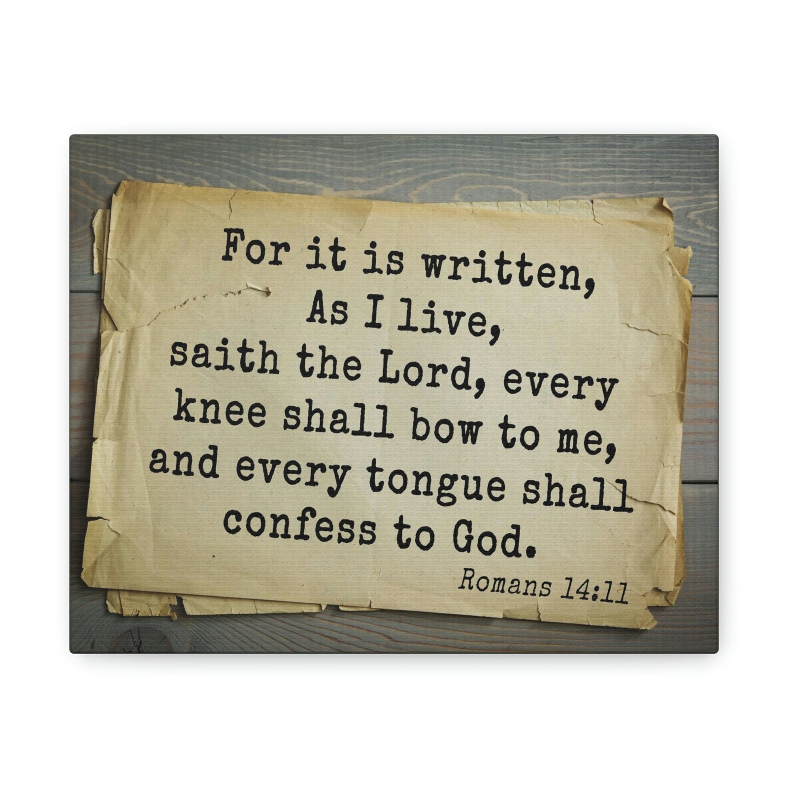 Scripture Walls Confess To God Romans 14:11 Bible Verse Canvas Christian Wall Art Bible Verse Print Ready To Hang Unframed-Express Your Love Gifts
