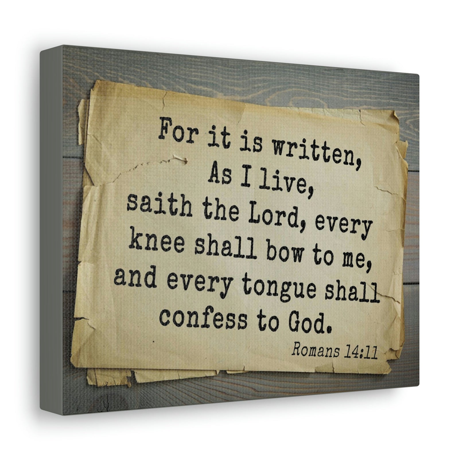 Scripture Walls Confess To God Romans 14:11 Bible Verse Canvas Christian Wall Art Bible Verse Print Ready To Hang Unframed-Express Your Love Gifts