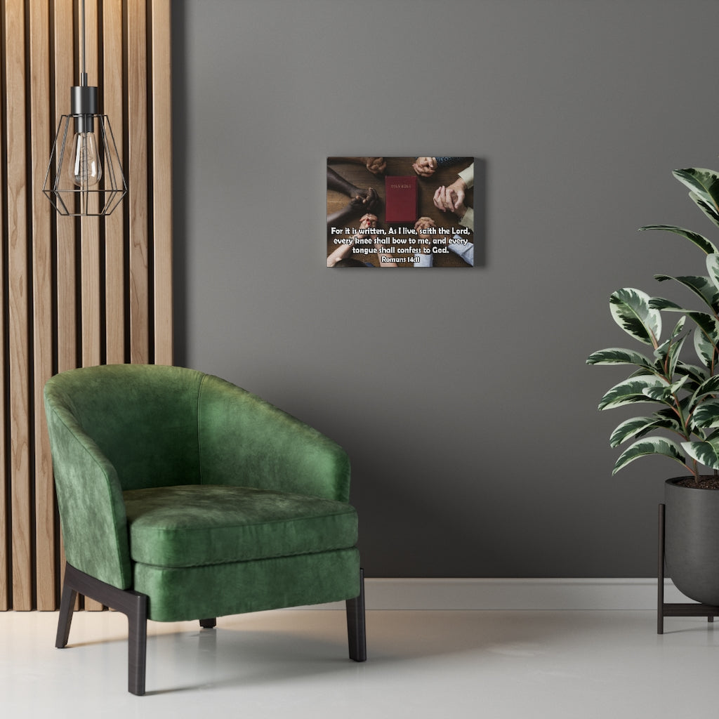 Scripture Walls Confess to God Romans 14:11 Christian Home Decor Bible Art Unframed-Express Your Love Gifts