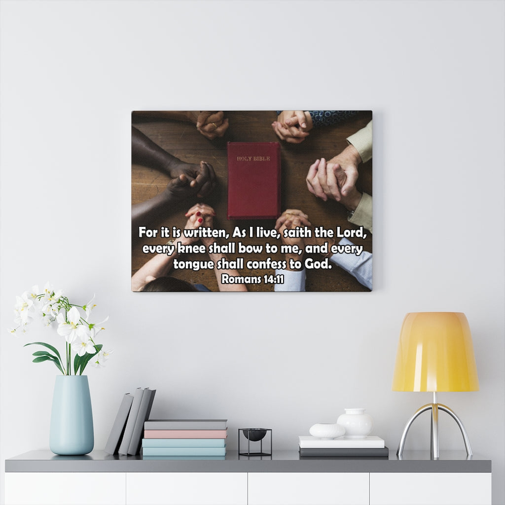Scripture Walls Confess to God Romans 14:11 Christian Home Decor Bible Art Unframed-Express Your Love Gifts