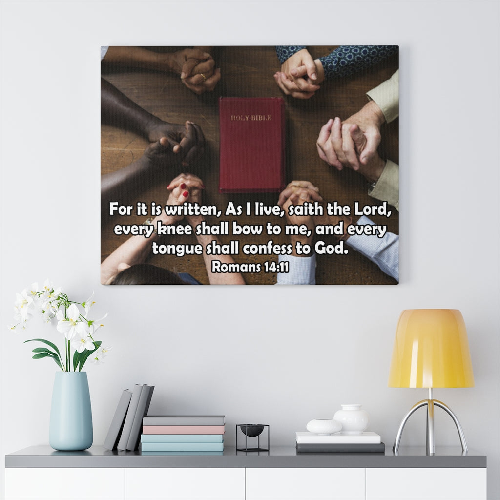 Scripture Walls Confess to God Romans 14:11 Christian Home Decor Bible Art Unframed-Express Your Love Gifts