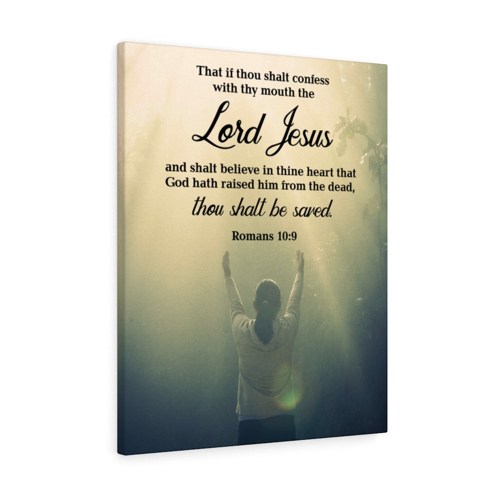 Scripture Walls Confess With Your Mouth Romans 10:9 Bible Verse Canvas Christian Wall Art Ready to Hang Unframed-Express Your Love Gifts