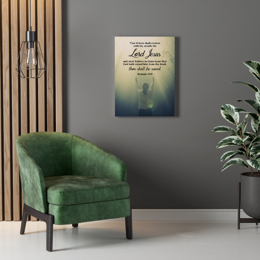 Scripture Walls Confess With Your Mouth Romans 10:9 Bible Verse Canvas Christian Wall Art Ready to Hang Unframed-Express Your Love Gifts