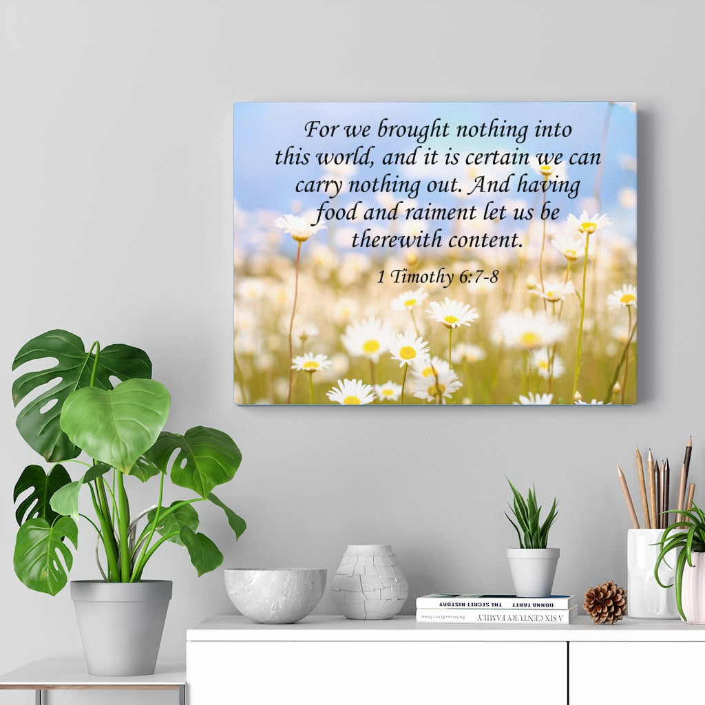 Scripture Walls Content 1 Timothy 6:7-8 Wall Art Christian Home Decor Unframed-Express Your Love Gifts