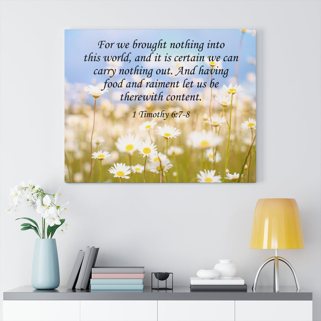 Scripture Walls Content 1 Timothy 6:7-8 Wall Art Christian Home Decor Unframed-Express Your Love Gifts
