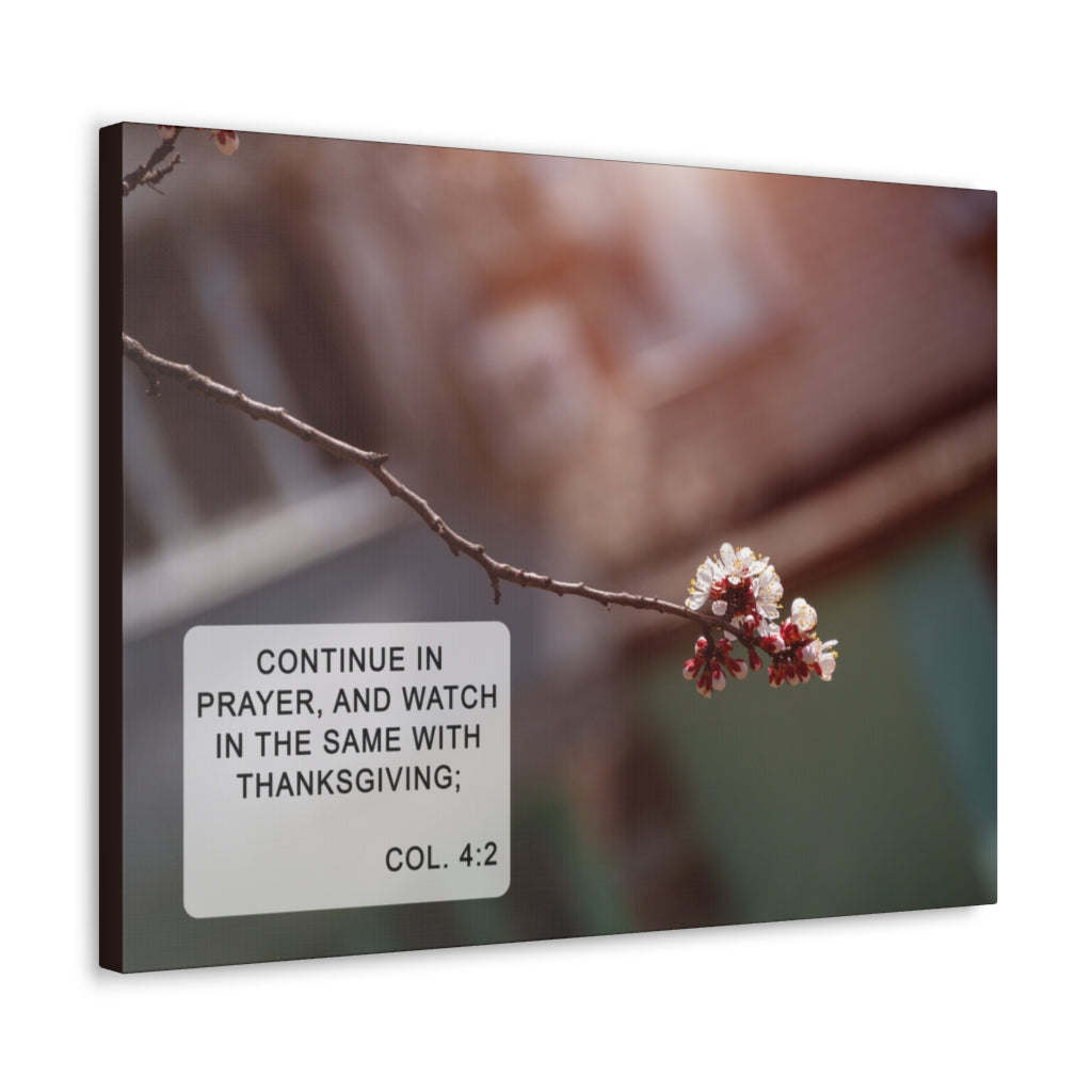 Scripture Walls Continue In Prayer Col 4:2 Bible Verse Canvas Christian Wall Art Ready to Hang Unframed-Express Your Love Gifts