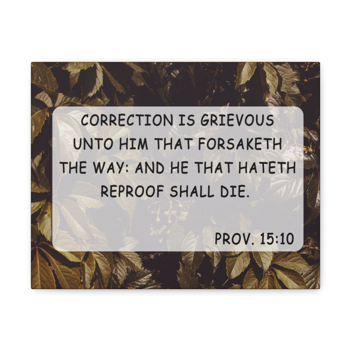 Scripture Walls Correction Is Grievous Proverbs 15:10 Bible Verse Canvas Christian Wall Art Bible Verse Print Ready To Hang Unframed-Express Your Love Gifts