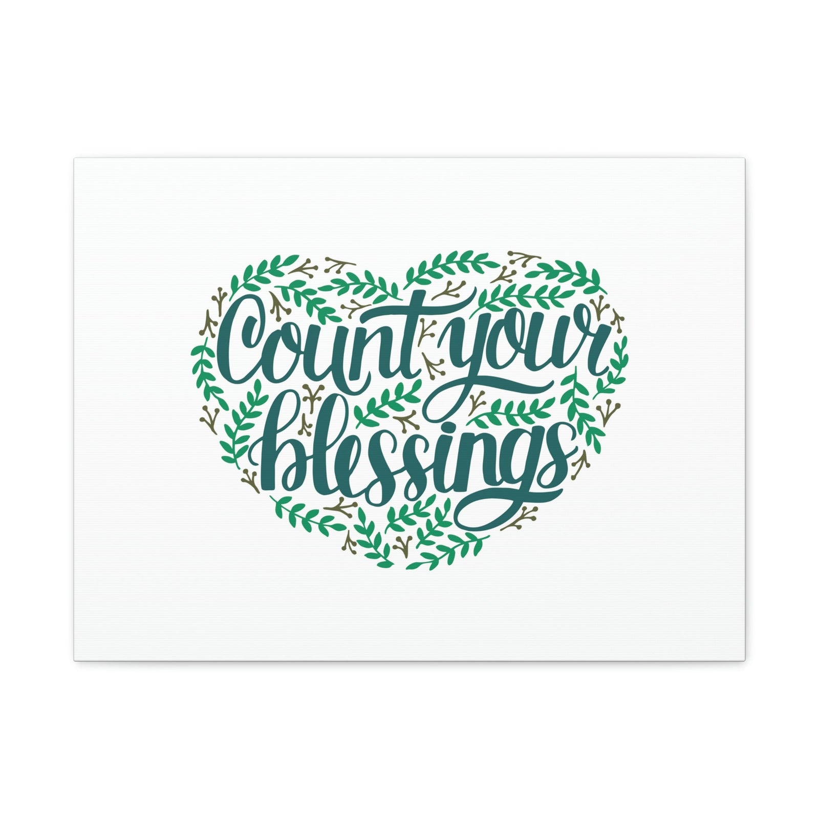 Scripture Walls Count Your Blessings Philippians 4:8 Green Heart Christian Wall Art Bible Verse Print Ready to Hang Unframed-Express Your Love Gifts