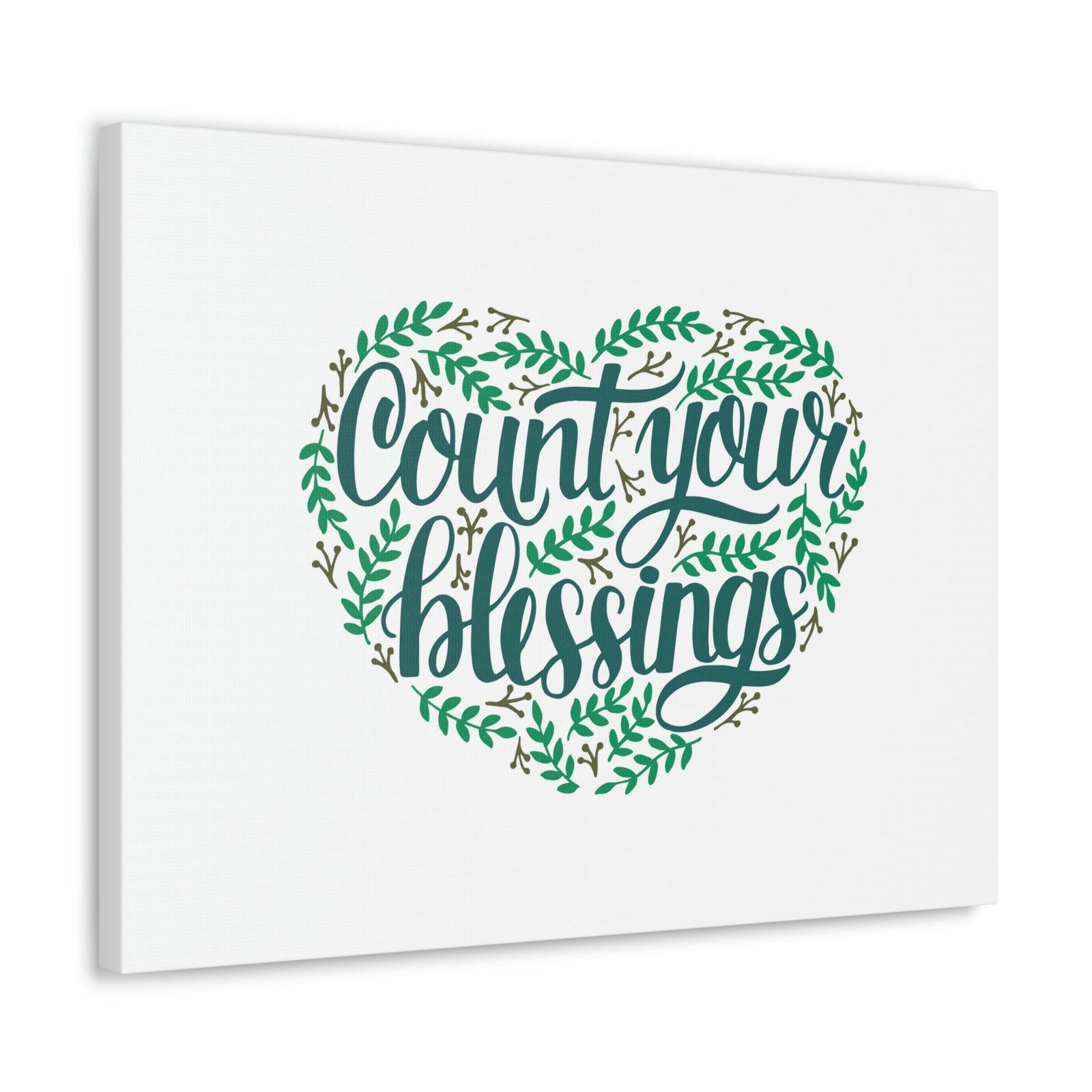 Scripture Walls Count Your Blessings Philippians 4:8 Green Heart Christian Wall Art Bible Verse Print Ready to Hang Unframed-Express Your Love Gifts