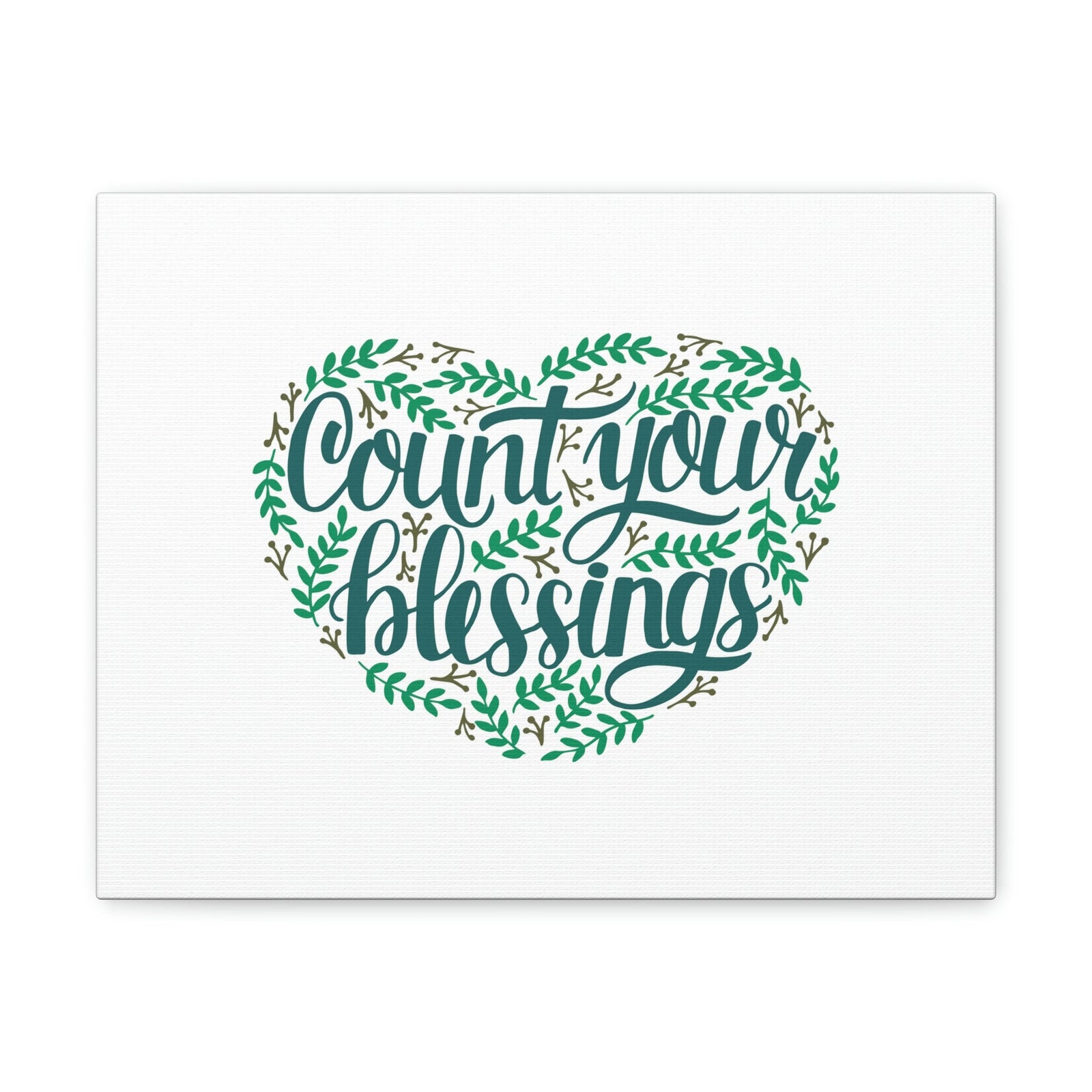 Scripture Walls Count Your Blessings Philippians 4:8 Green Heart Christian Wall Art Bible Verse Print Ready to Hang Unframed-Express Your Love Gifts
