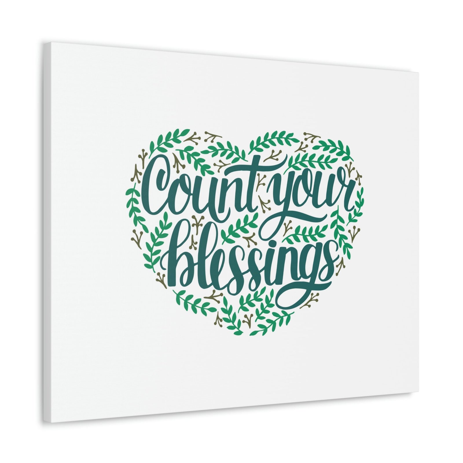 Scripture Walls Count Your Blessings Philippians 4:8 Green Heart Christian Wall Art Bible Verse Print Ready to Hang Unframed-Express Your Love Gifts