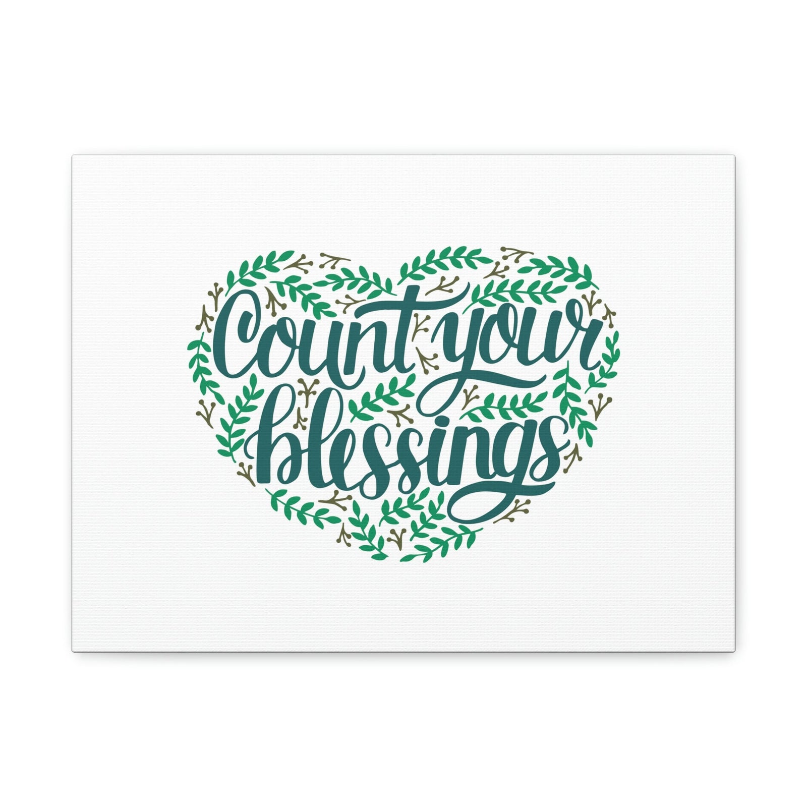 Scripture Walls Count Your Blessings Philippians 4:8 Green Heart Christian Wall Art Bible Verse Print Ready to Hang Unframed-Express Your Love Gifts