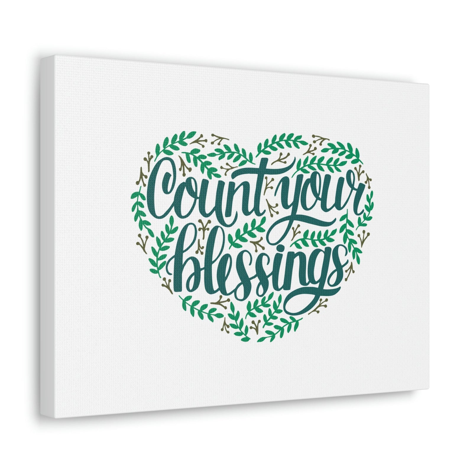 Scripture Walls Count Your Blessings Philippians 4:8 Green Heart Christian Wall Art Bible Verse Print Ready to Hang Unframed-Express Your Love Gifts