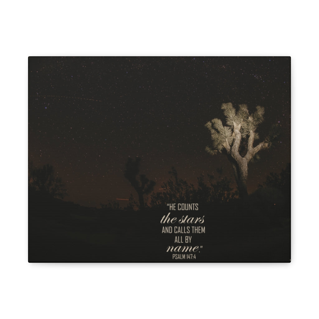 Scripture Walls Counts The Stars Psalm 147:4 Bible Verse Canvas Christian Wall Art Ready to Hang Unframed-Express Your Love Gifts