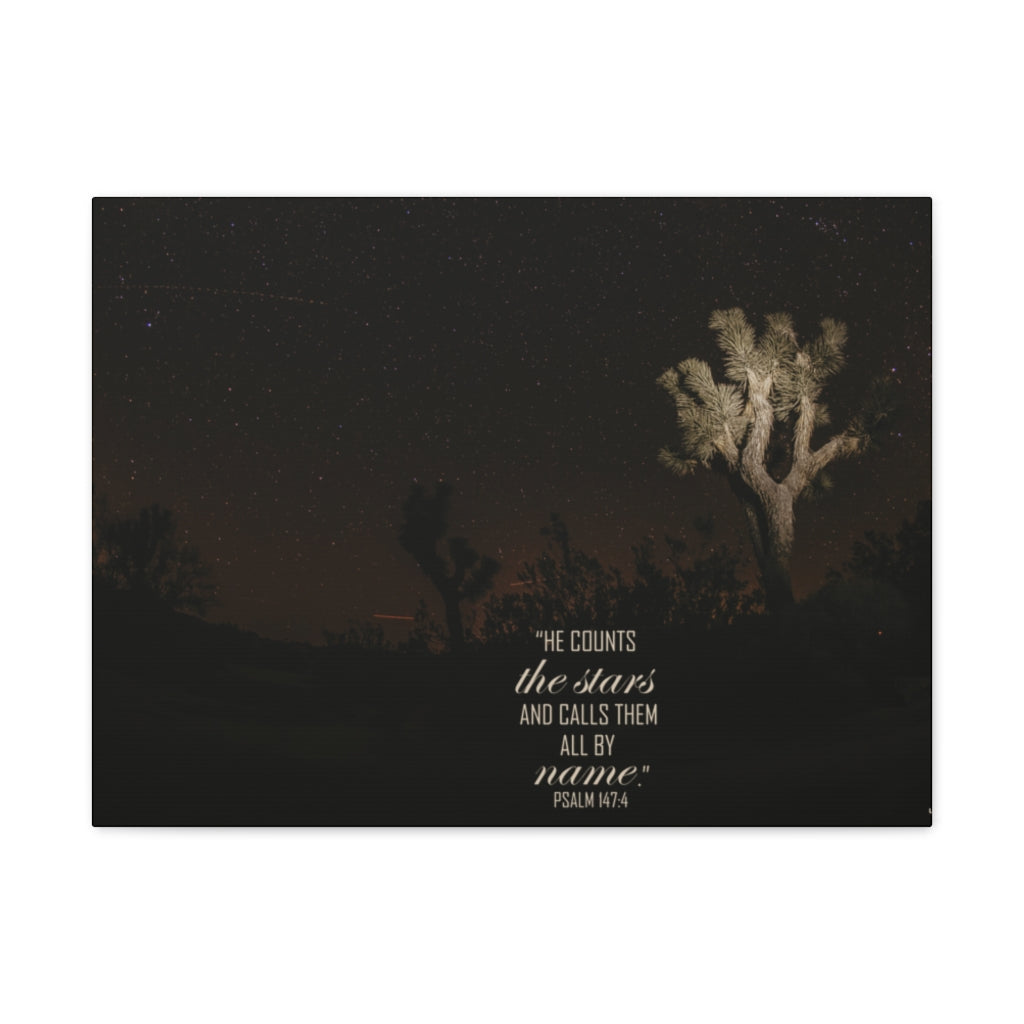 Scripture Walls Counts The Stars Psalm 147:4 Bible Verse Canvas Christian Wall Art Ready to Hang Unframed-Express Your Love Gifts