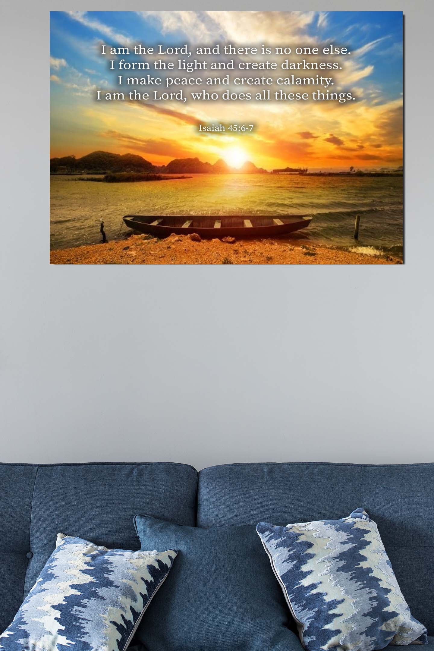 Scripture Walls Create Calamity Isaiah 45:6-7 Bible Verse Canvas Christian Wall Art Ready to Hang Unframed-Express Your Love Gifts