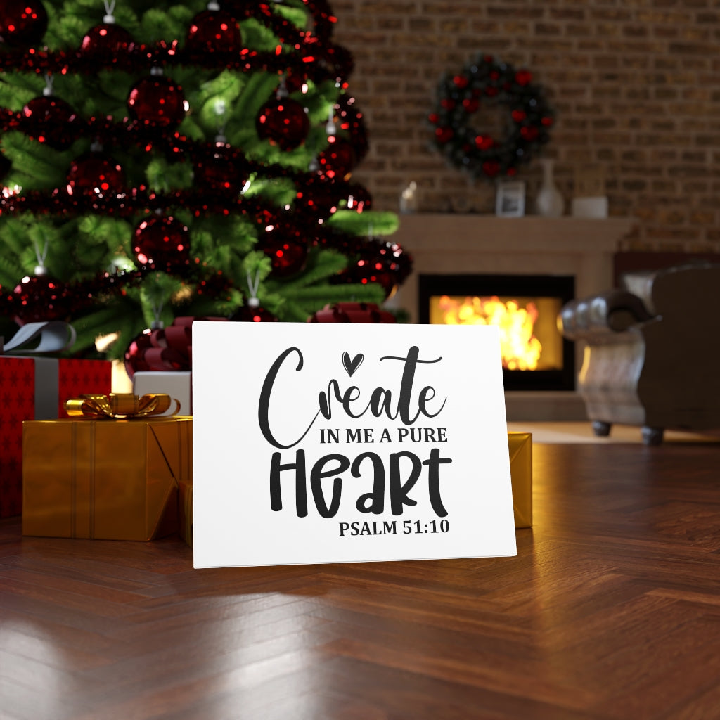 Scripture Walls Create In Me A Pure Heart Psalm 51:10 Bible Verse Canvas Christian Wall Art Ready to Hang Unframed-Express Your Love Gifts