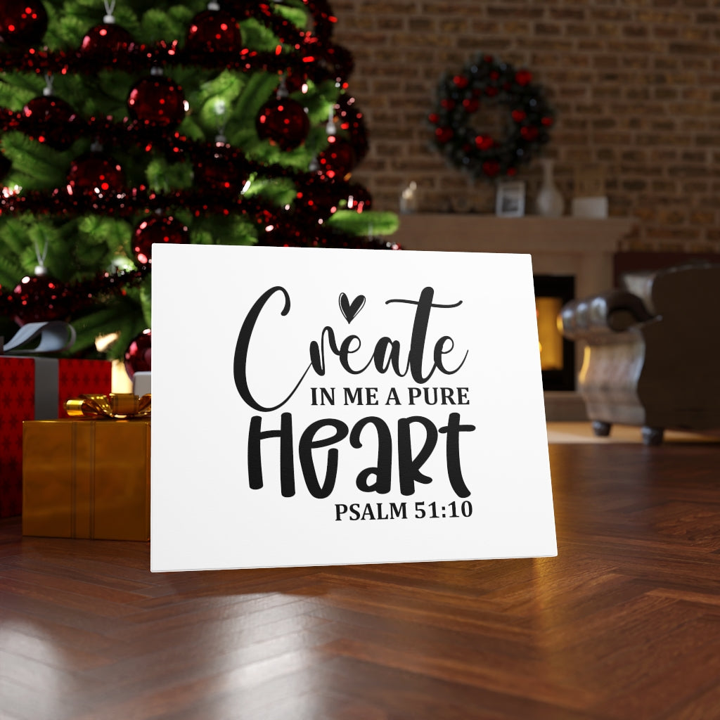 Scripture Walls Create In Me A Pure Heart Psalm 51:10 Bible Verse Canvas Christian Wall Art Ready to Hang Unframed-Express Your Love Gifts