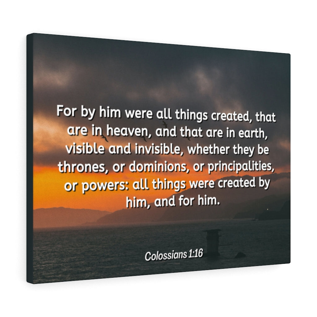 Scripture Walls Created By Him Colossians 1:16 Bible Verse Canvas Christian Wall Art Ready to Hang Unframed-Express Your Love Gifts