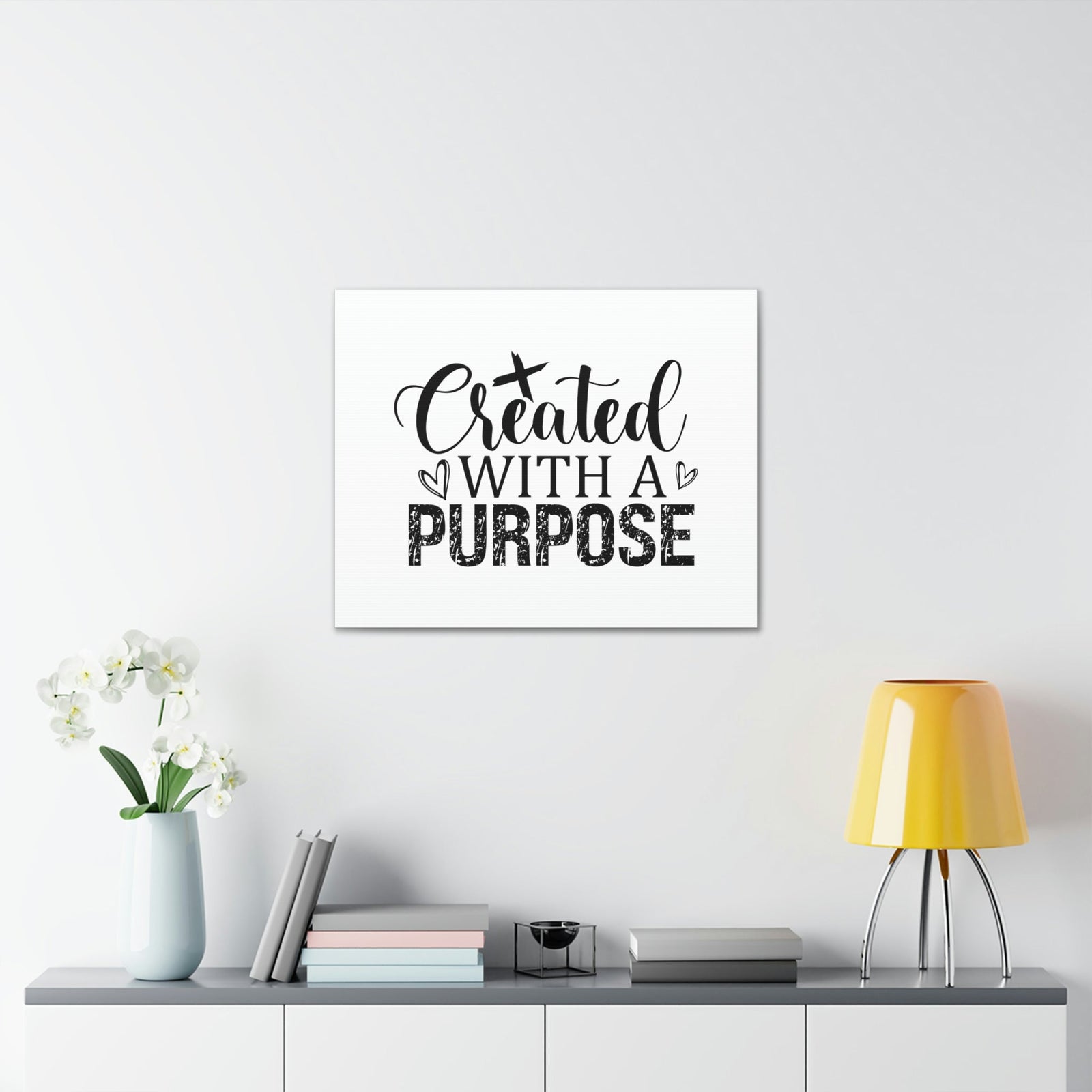 Scripture Walls Created With A Purpose Romans 8:28 White Hearts Christian Wall Art Bible Verse Print Ready to Hang Unframed-Express Your Love Gifts