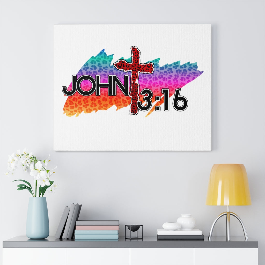 Scripture Walls Cross Jaguar John 3:16 Bible Verse Canvas Christian Wall Art Ready to Hang Unframed-Express Your Love Gifts