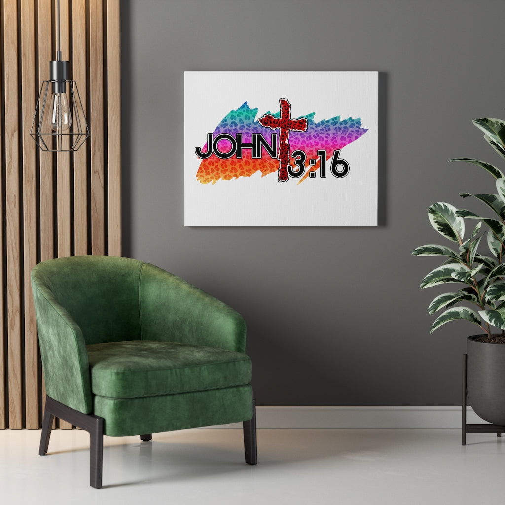 Scripture Walls Cross Jaguar John 3:16 Bible Verse Canvas Christian Wall Art Ready to Hang Unframed-Express Your Love Gifts