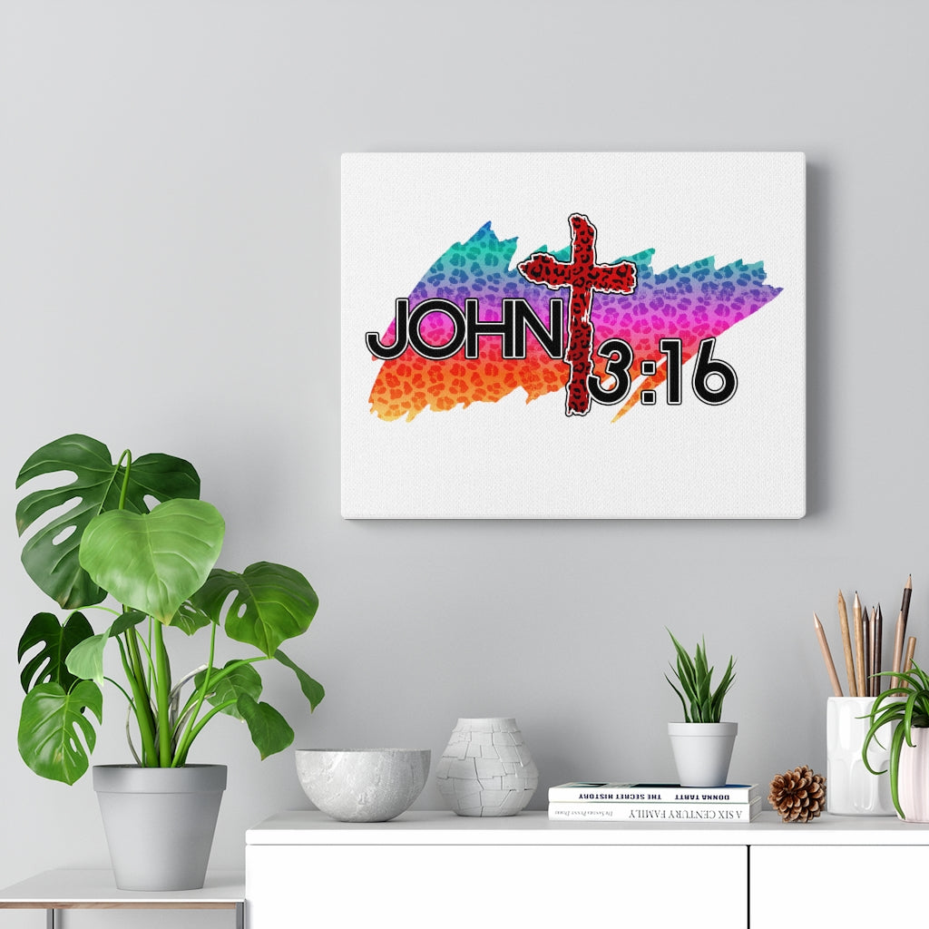 Scripture Walls Cross Jaguar John 3:16 Bible Verse Canvas Christian Wall Art Ready to Hang Unframed-Express Your Love Gifts