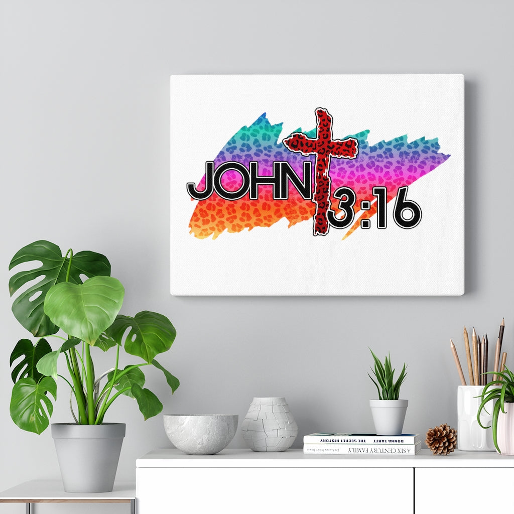 Scripture Walls Cross Jaguar John 3:16 Bible Verse Canvas Christian Wall Art Ready to Hang Unframed-Express Your Love Gifts