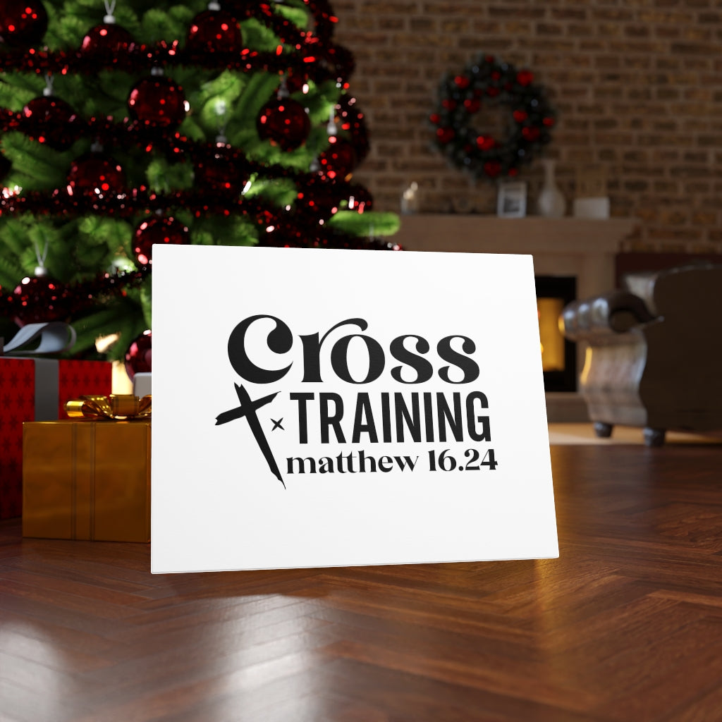 Scripture Walls Cross Training Matthew 16:24 Bible Verse Canvas Christian Wall Art Ready to Hang Unframed-Express Your Love Gifts