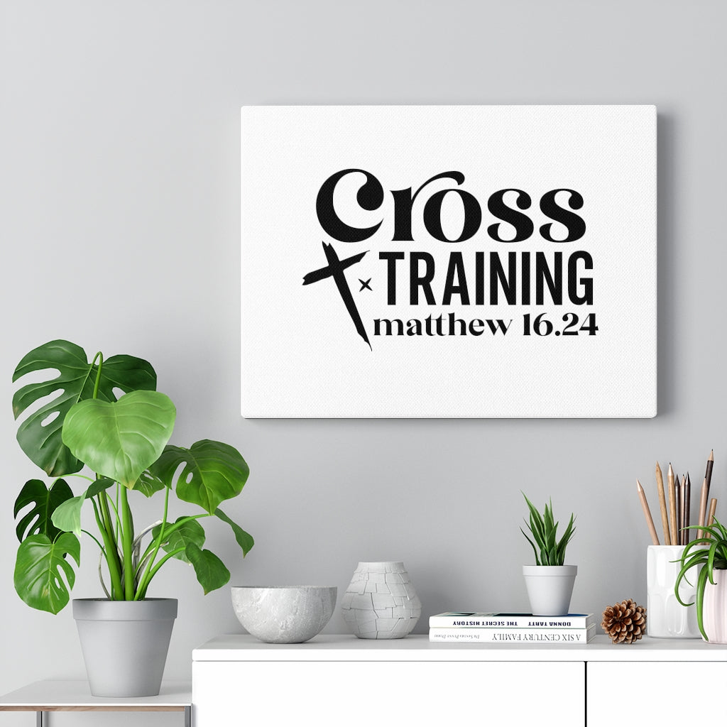 Scripture Walls Cross Training Matthew 16:24 Bible Verse Canvas Christian Wall Art Ready to Hang Unframed-Express Your Love Gifts