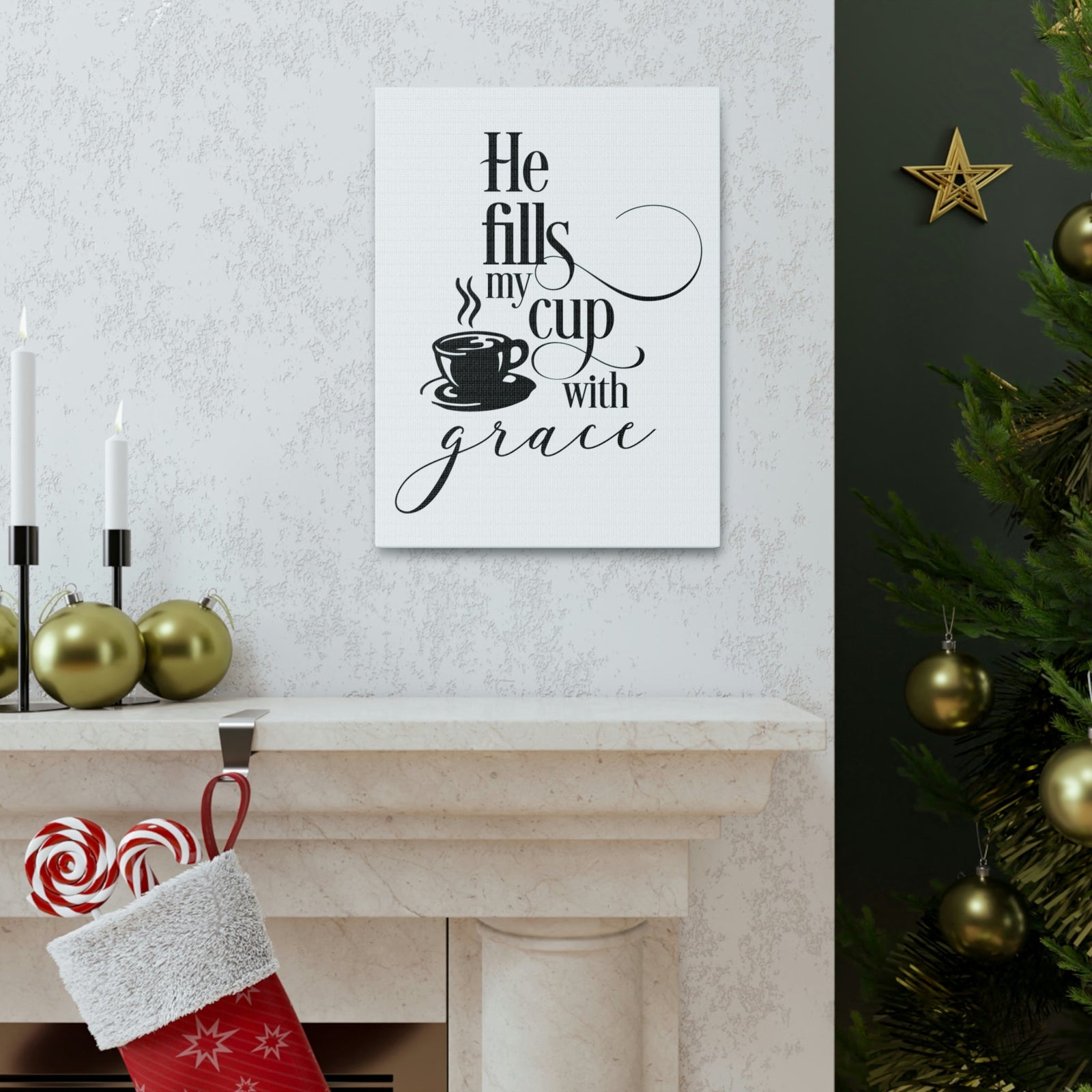 Scripture Walls Cup With Grace John 1:16 Christian Wall Art Print Ready to Hang Unframed-Express Your Love Gifts