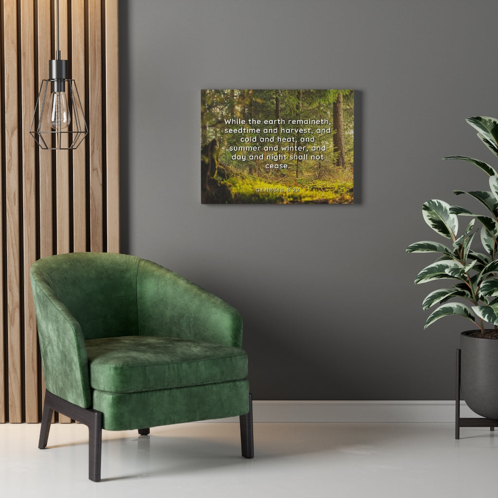 Scripture Walls Day And Night Genesis 8:22 Bible Verse Canvas Christian Wall Art Ready to Hang Unframed-Express Your Love Gifts