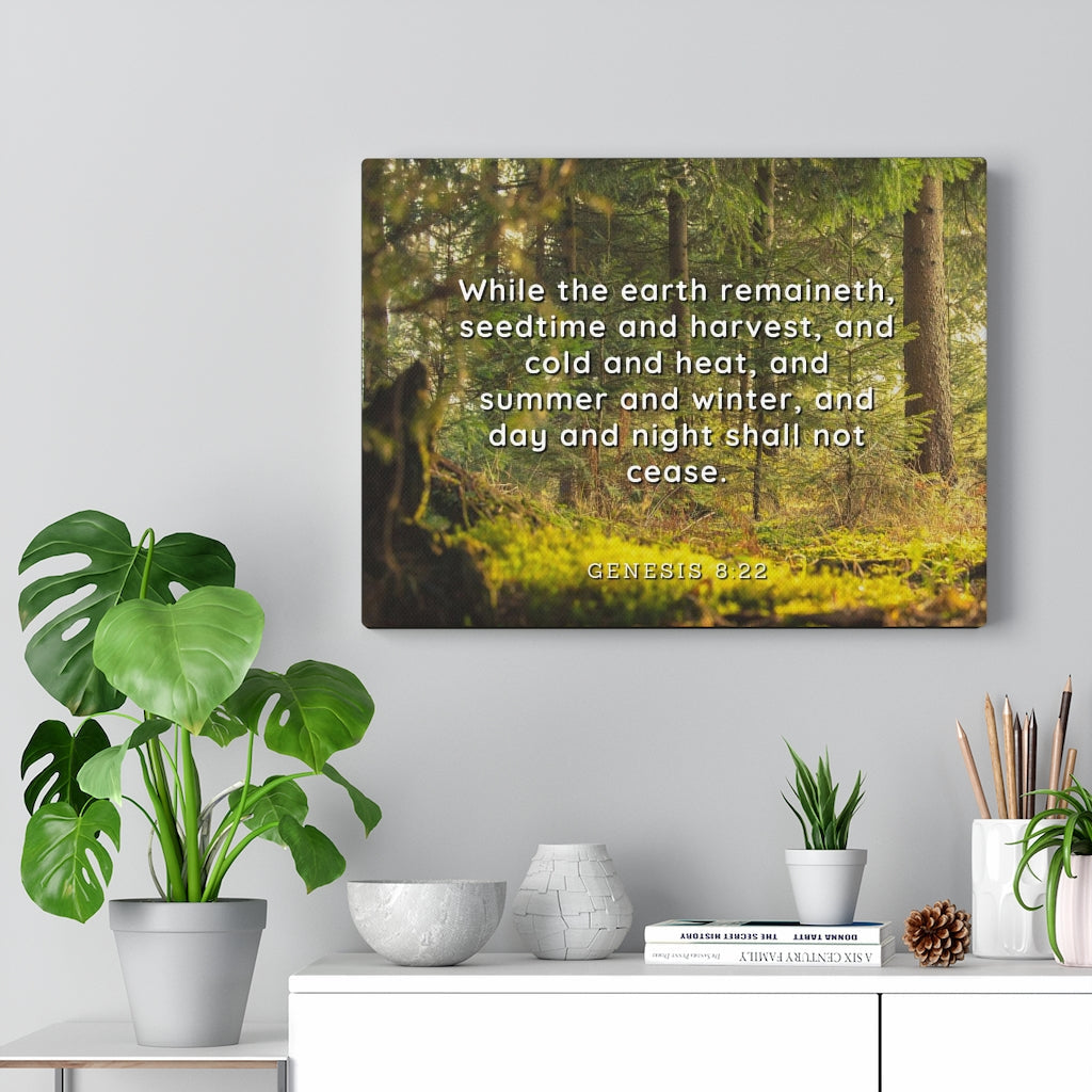 Scripture Walls Day And Night Genesis 8:22 Bible Verse Canvas Christian Wall Art Ready to Hang Unframed-Express Your Love Gifts