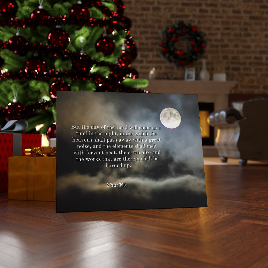 Scripture Walls Day Of The Lord 2 Peter 3:10 Bible Verse Canvas Christian Wall Art Ready to Hang Unframed-Express Your Love Gifts
