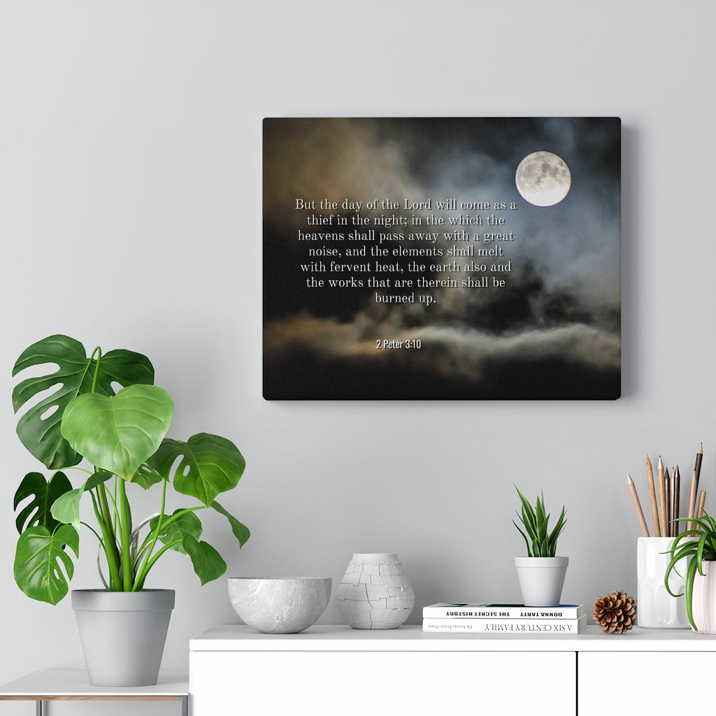 Scripture Walls Day Of The Lord 2 Peter 3:10 Bible Verse Canvas Christian Wall Art Ready to Hang Unframed-Express Your Love Gifts