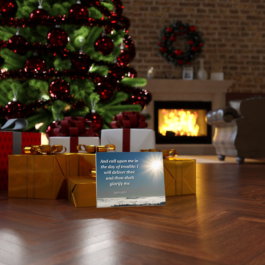 Scripture Walls Day Of Trouble Psalms 50:15 Bible Verse Canvas Christian Wall Art Ready to Hang Unframed-Express Your Love Gifts